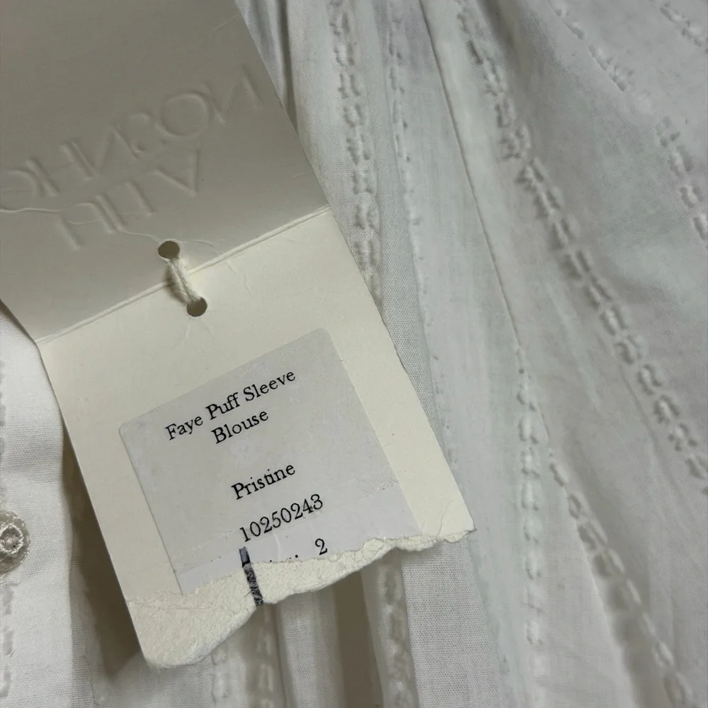 Ulla Johnson Faye Puff Sleeve Blouse in Pristine